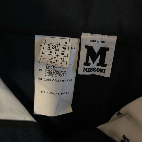 M Missoni classic flat front women’s Navy flare trousers made in Italy US sz 8 - Picture 3 of 12